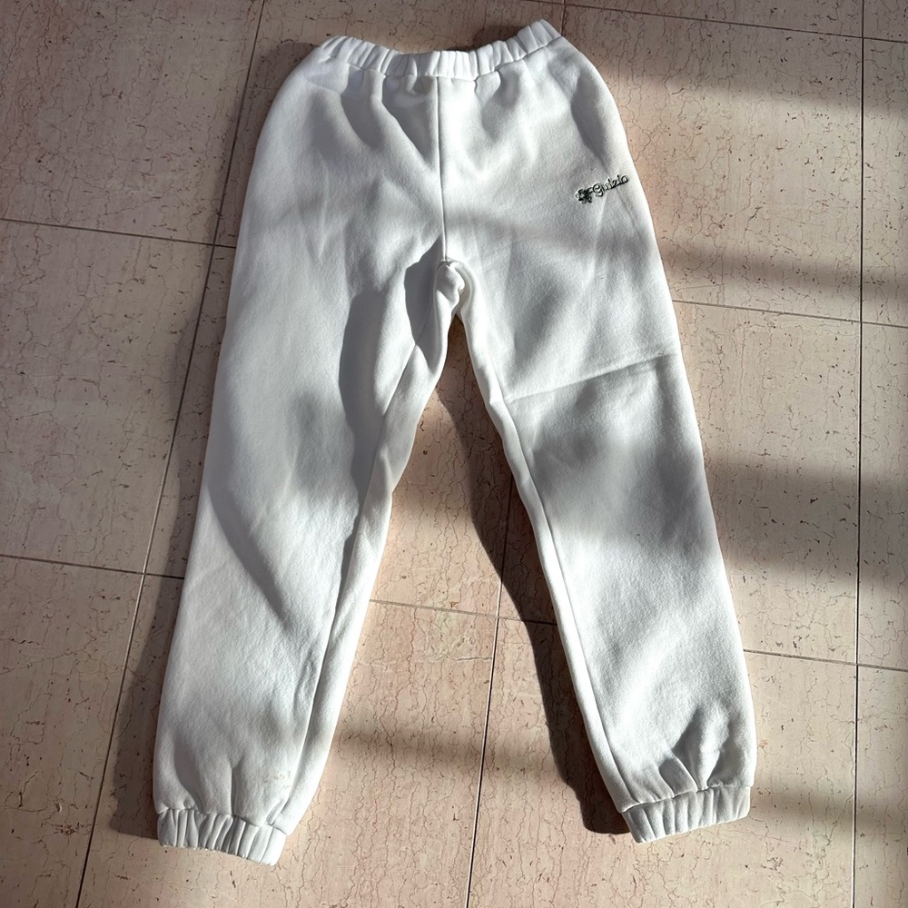Danielle Guizio White Jogger Sweatpants